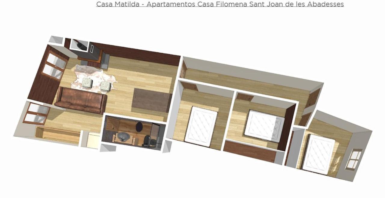 Casa Matilda - Apartamento Con Chimenea, Vistas, Rustico-Elegante En El Centro Sant Joan de les Abadesses Kültér fotó